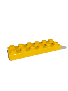 Lego Duplo kostka žlutá 6x2 úzká